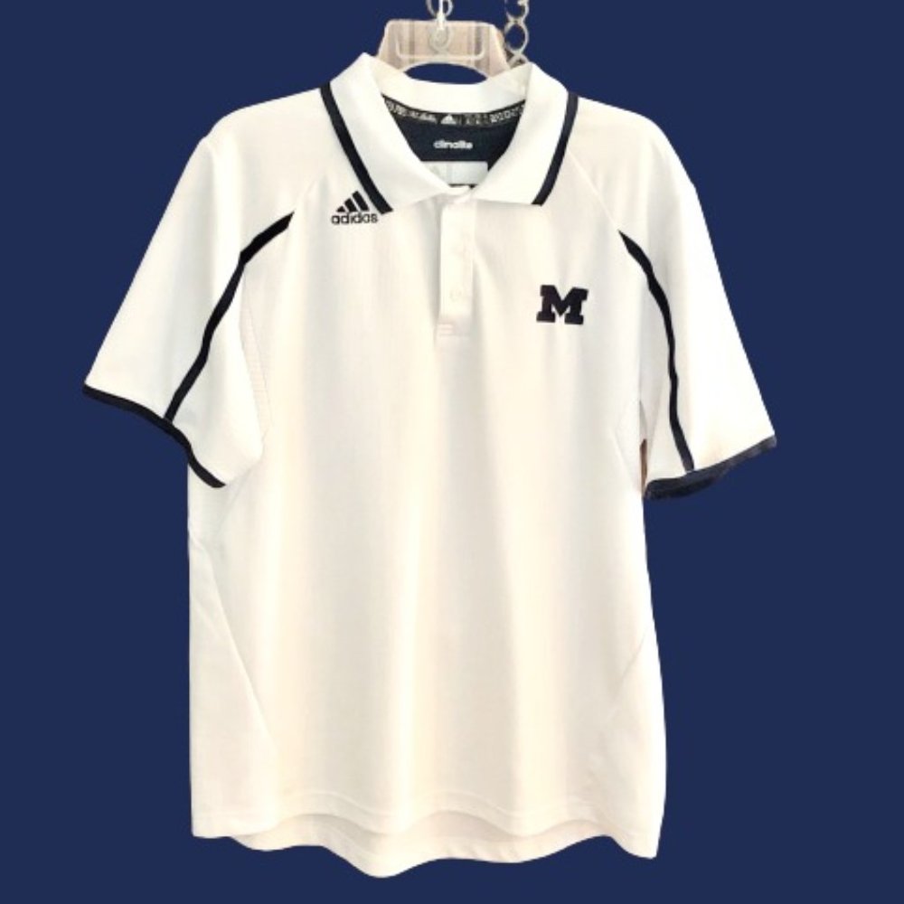 ADIDAS Men's Climalite Michigan Wolverines Polo Shirt Men's Size Large